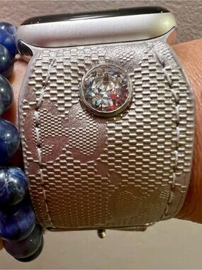 Spark*l band Silver Imprime  Watch band with Clear Crystal Accent
